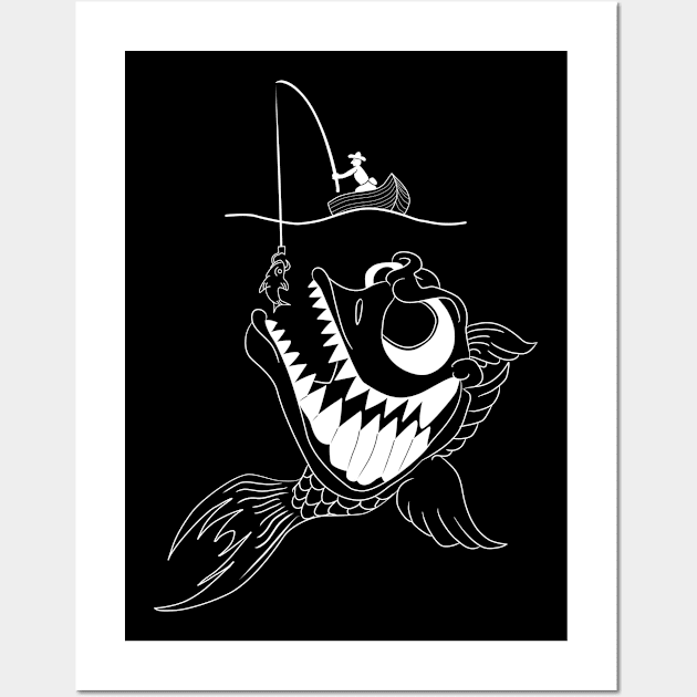 Funny Size Matters Fishing Lover | Boat Fishing Shirt Wall Art by Cedinho